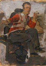 Репродукция картины "billeted soldier and household" художника "харви джордж"