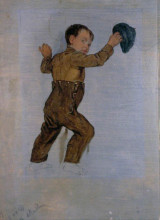 Картина "boy retreating from the wasps" художника "харви джордж"