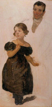 Копия картины "study of a young lassie" художника "харви джордж"