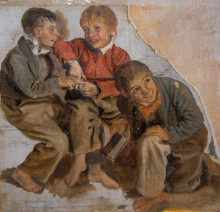Репродукция картины "the wee deil" художника "харви джордж"
