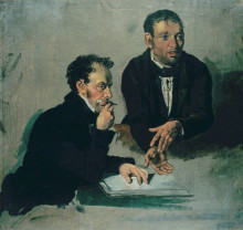 Репродукция картины "law agent and his client" художника "харви джордж"