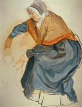 Картина "a nurse warming a garment" художника "харви джордж"