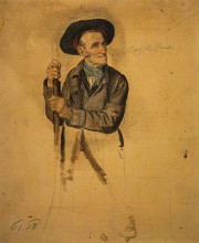 Копия картины "a man with a pike (study for &#39;the covenanters preaching&#39;)" художника "харви джордж"