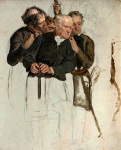 Репродукция картины "four standing men (study for &#39;the covenanters&#39; baptism&#39;)" художника "харви джордж"