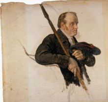 Копия картины "man holding a pike and a bonnet" художника "харви джордж"