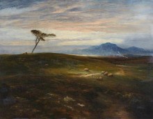 Копия картины "dawn on a scottish moorland" художника "харви джордж"