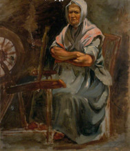 Репродукция картины "aged spinner" художника "харви джордж"