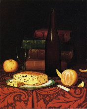 Картина "still life with raisin cake, fruit and wine" художника "харнетт уильям майкл"