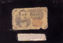 Картина "still life: ten-cent bill" художника "харнетт уильям майкл"