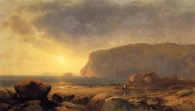 Копия картины "rocky coast at sunset" художника "харт уильям"