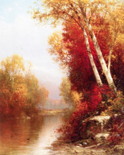 Репродукция картины "on the ausable river, essex county, ny" художника "харт уильям"