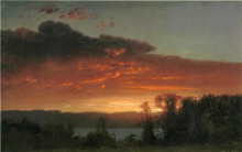 Картина "sunset over the lake" художника "харт уильям"