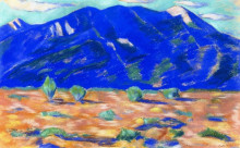 Репродукция картины "pueblo mountain" художника "хартли марсден"