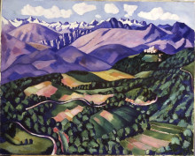 Репродукция картины "purple mountains, vence" художника "хартли марсден"