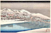Репродукция картины "sanjo bridge, kyoto" художника "хасигути гоё"