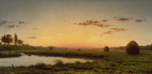 Копия картины "haystacks on the newburyport marshes" художника "хед мартин джонсон"
