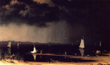 Копия картины "thunderstorm on narragansett bay" художника "хед мартин джонсон"