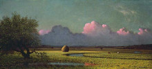 Копия картины "sunlight and shadow: the newbury marshes" художника "хед мартин джонсон"