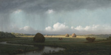 Репродукция картины "sudden showers, newbury marshes" художника "хед мартин джонсон"