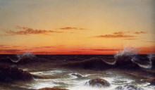 Репродукция картины "seascape: sunset" художника "хед мартин джонсон"