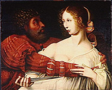 Репродукция картины "tarquin and lucretia" художника "хемессен ян ван"