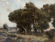Картина "the path by the stream" художника "хендерсон джон"