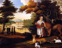 Копия картины "peaceable kingdom" художника "хикс эдвард"