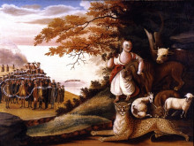 Картина "peaceable kingdom" художника "хикс эдвард"