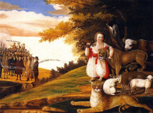 Копия картины "peaceable kingdom" художника "хикс эдвард"