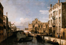 Репродукция картины "rio dei mendicanti and the scuola di san marco" художника "беллотто бернардо"