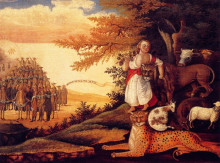 Картина "peaceable kingdom" художника "хикс эдвард"