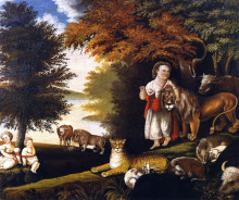 Картина "peaceable kingdom" художника "хикс эдвард"