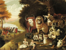 Картина "a peaceable kingdom" художника "хикс эдвард"