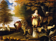 Копия картины "peaceable kingdom" художника "хикс эдвард"