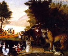 Картина "peaceable kingdom" художника "хикс эдвард"