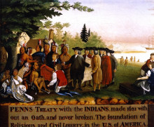 Картина "penn&#39;s treaty with the indians" художника "хикс эдвард"