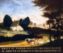 Репродукция картины "grave of william penn at jordans in england" художника "хикс эдвард"