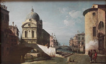 Картина "venetian capriccio, view of santa maria dei miracoli" художника "беллотто бернардо"