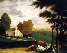 Репродукция картины "grave of william penn at jordans in england" художника "хикс эдвард"