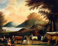 Картина "peaceable kingdom" художника "хикс эдвард"