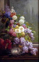 Копия картины "still life flowers and fruit" художника "хилл томас"