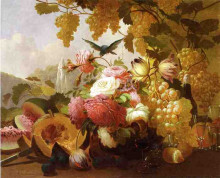 Картина "still life with roses and wine glasses" художника "хилл томас"