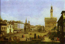 Картина "signoria square in florence" художника "беллотто бернардо"