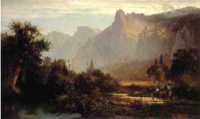 Копия картины "piute indian family in yosemite valley" художника "хилл томас"