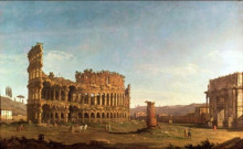 Репродукция картины "colosseum and arch of constantine (rome)" художника "беллотто бернардо"