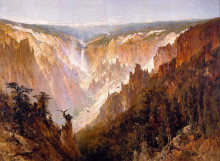 Копия картины "the grand canyon of the yellowstone" художника "хилл томас"