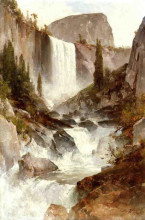 Копия картины "falls in yosemite" художника "хилл томас"