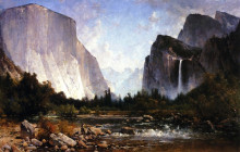 Репродукция картины "fishing the merced river" художника "хилл томас"