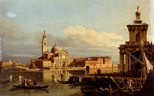 Картина "a view in venice from the punta della dogana towards san-giorgio maggiore" художника "беллотто бернардо"