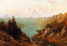 Копия картины "mount shasta from castle lake at evening" художника "хилл томас"